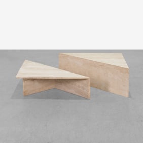 Postmodern Travertine Coffee Table