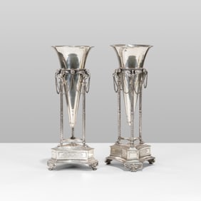 Silver Plated Trumpet Vases