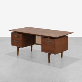 Walnut & Cane Desk