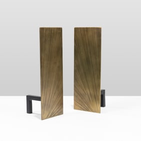 Contemporary Bronze Andirons