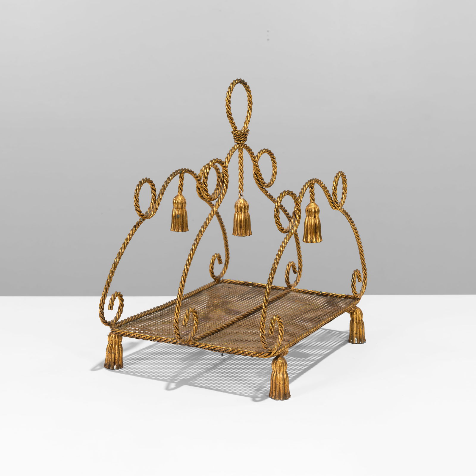 Gilt Metal Magazine Rack (1 of 4)