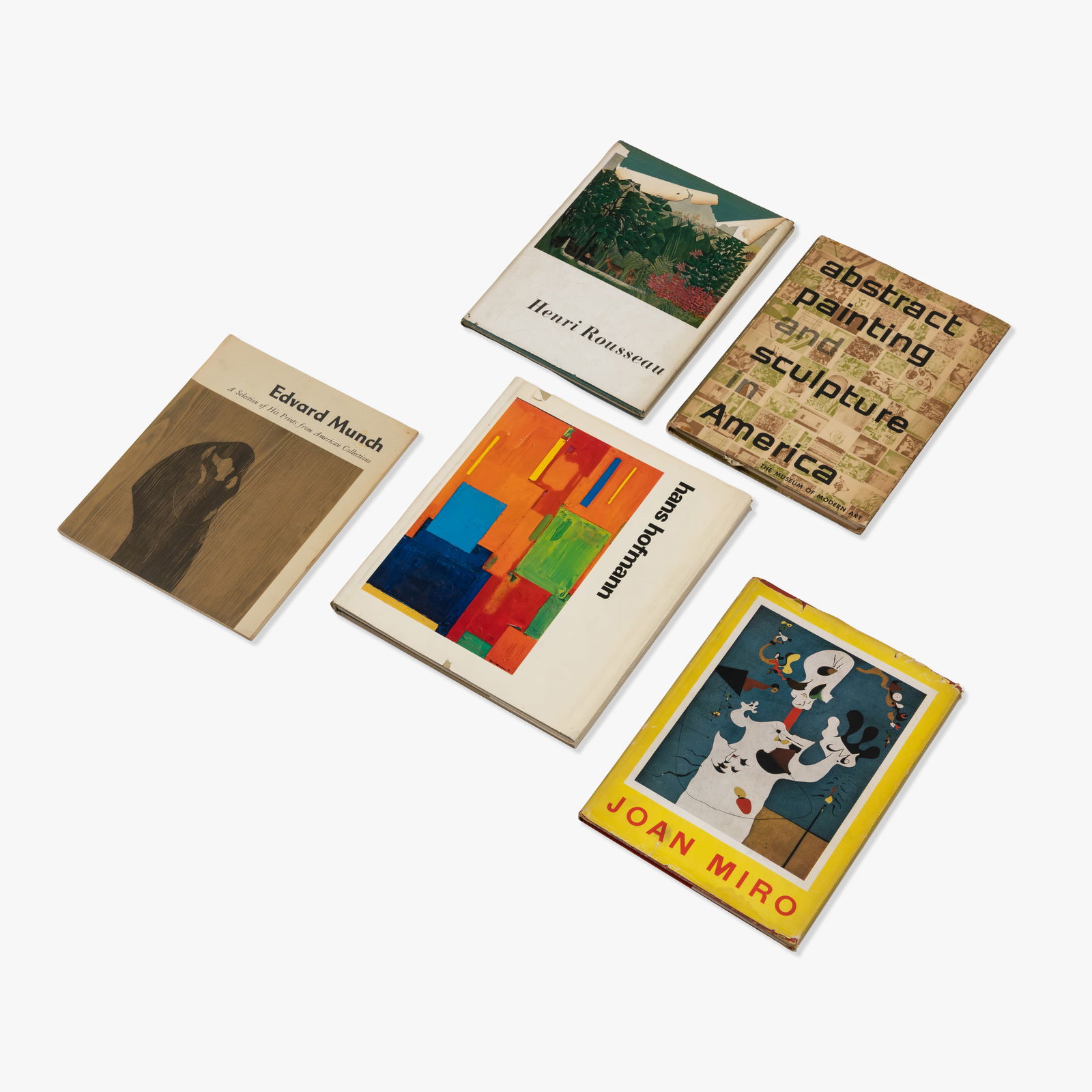 Design - Book Group: Includes : "Henri Rousseau", by Daniel Catton Rich, 1942. "Abstract Painting and Sculpture in America", by Andrew Carnduff Ritchie, 1951. "Joan Miro", by James Johnson Sweeny, 1941. "Edvard Munch: A S