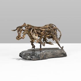 Brutalist Bull Sculpture