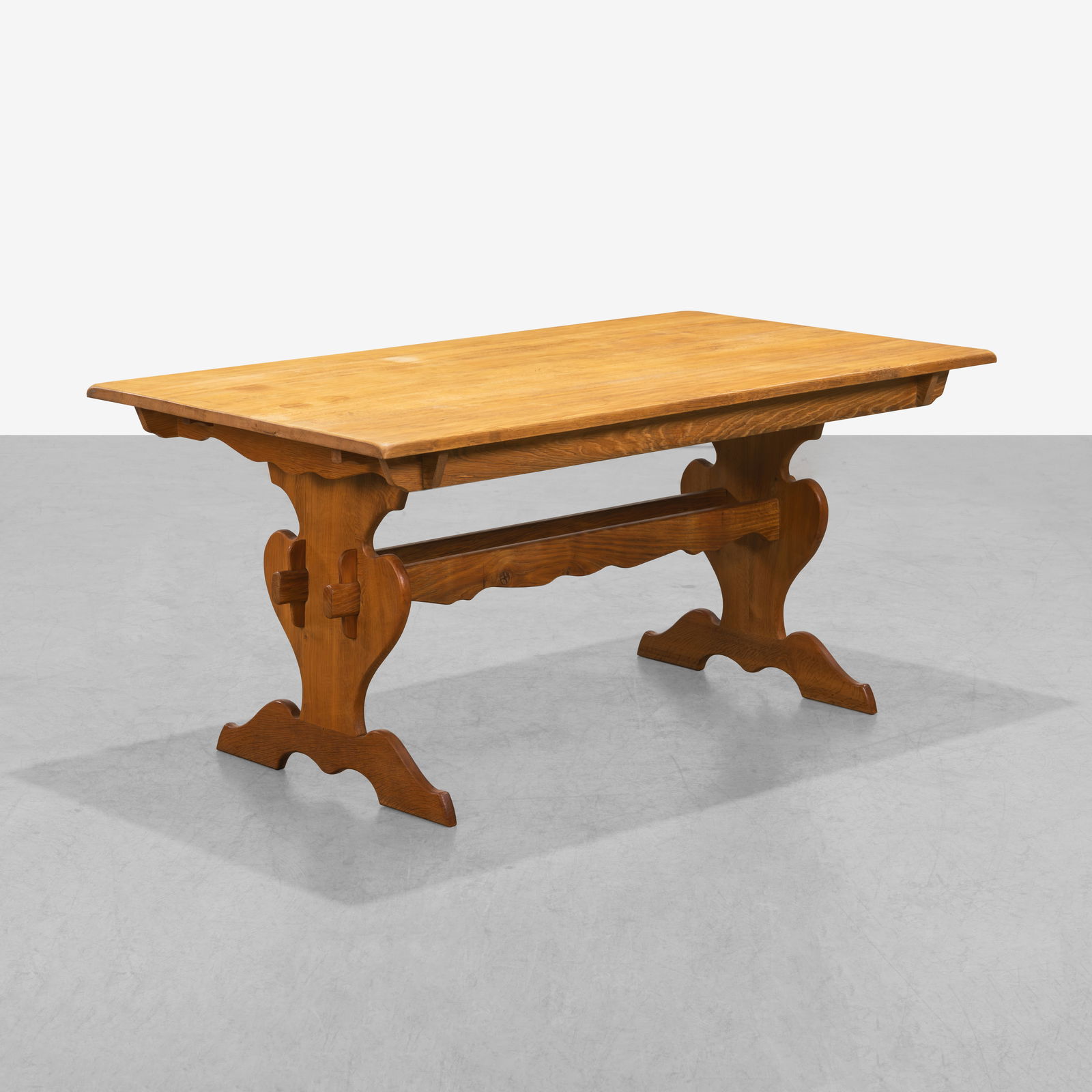 Carved Oak Trestle Table (1 of 6)