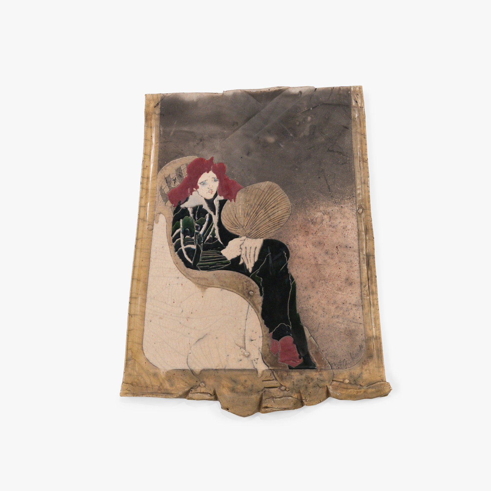 Susan & Steven Kemenyffy - Pottery Plaque: A figural pottery plaque by Susan and Steven Kemenyffy for Raku Pottery.