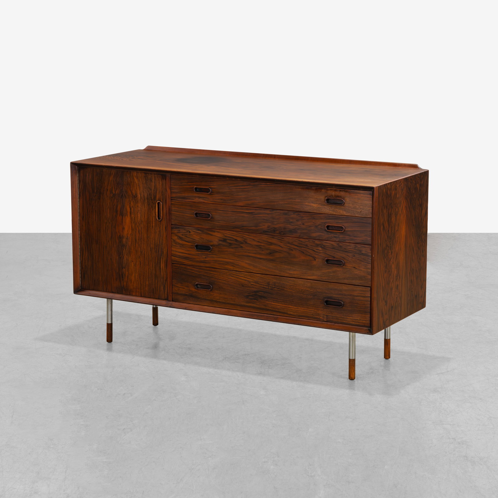 Arne Vodder - Rosewood Sideboard: A vintage rosewood sideboard/credenza by Arne Vodder for George Tanier. All measurements are in inches. Height x Width x Depth