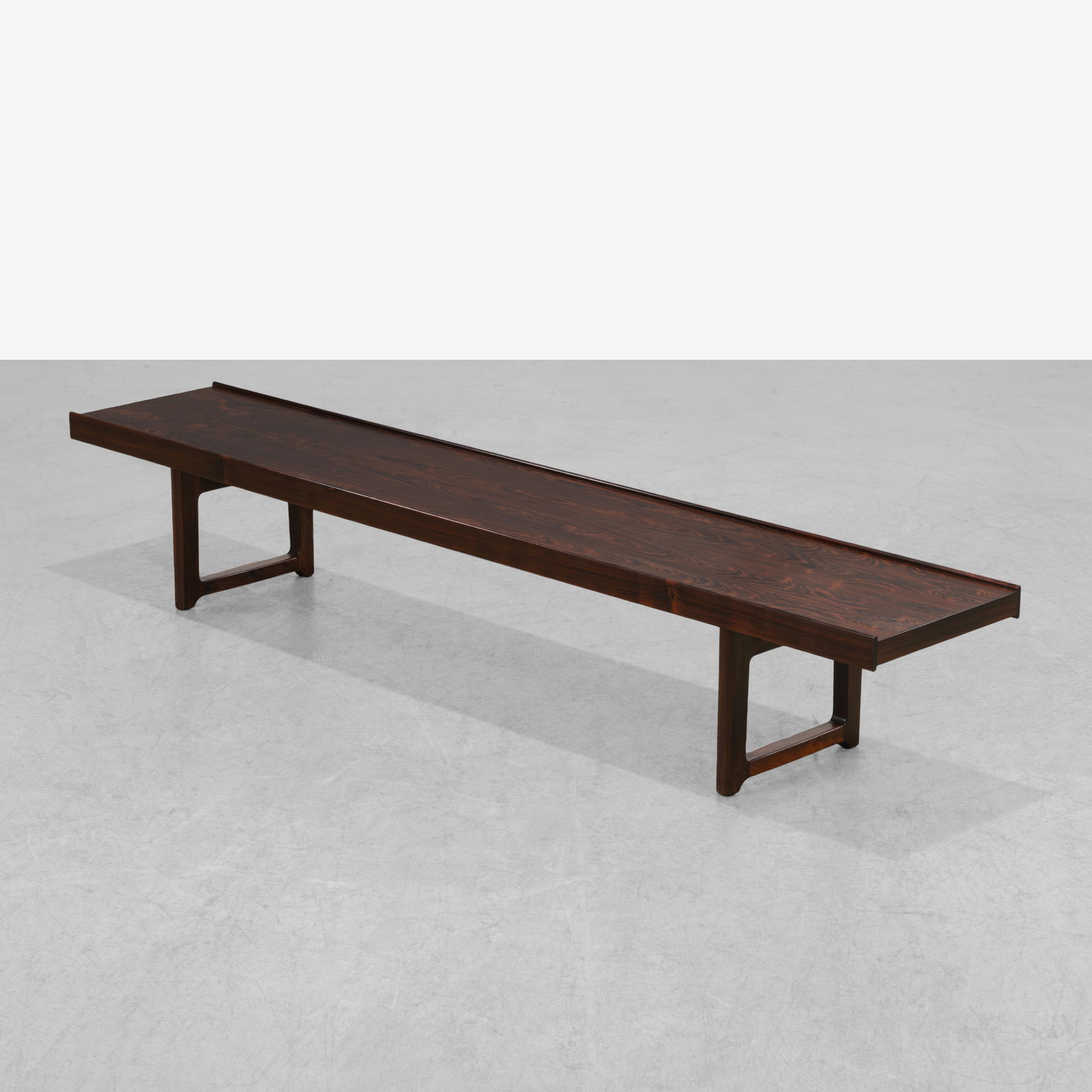 Torbjorn Afdal - Krobo Bench: A rosewood 'Krobo' bench by Torbjorn Afdal for Bruksbo, Norway. All measurements are in inches. Height x Width x Depth