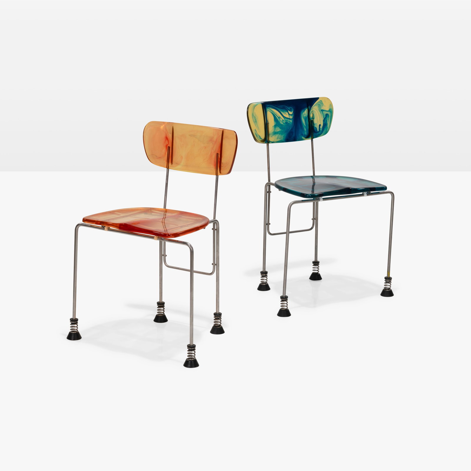 Gaetano Pesce - Broadway Chairs: Two '543 Broadway' chairs by Gaetano Pesce for Bernini, Italy. All measurements are in inches. Height x Width x Depth