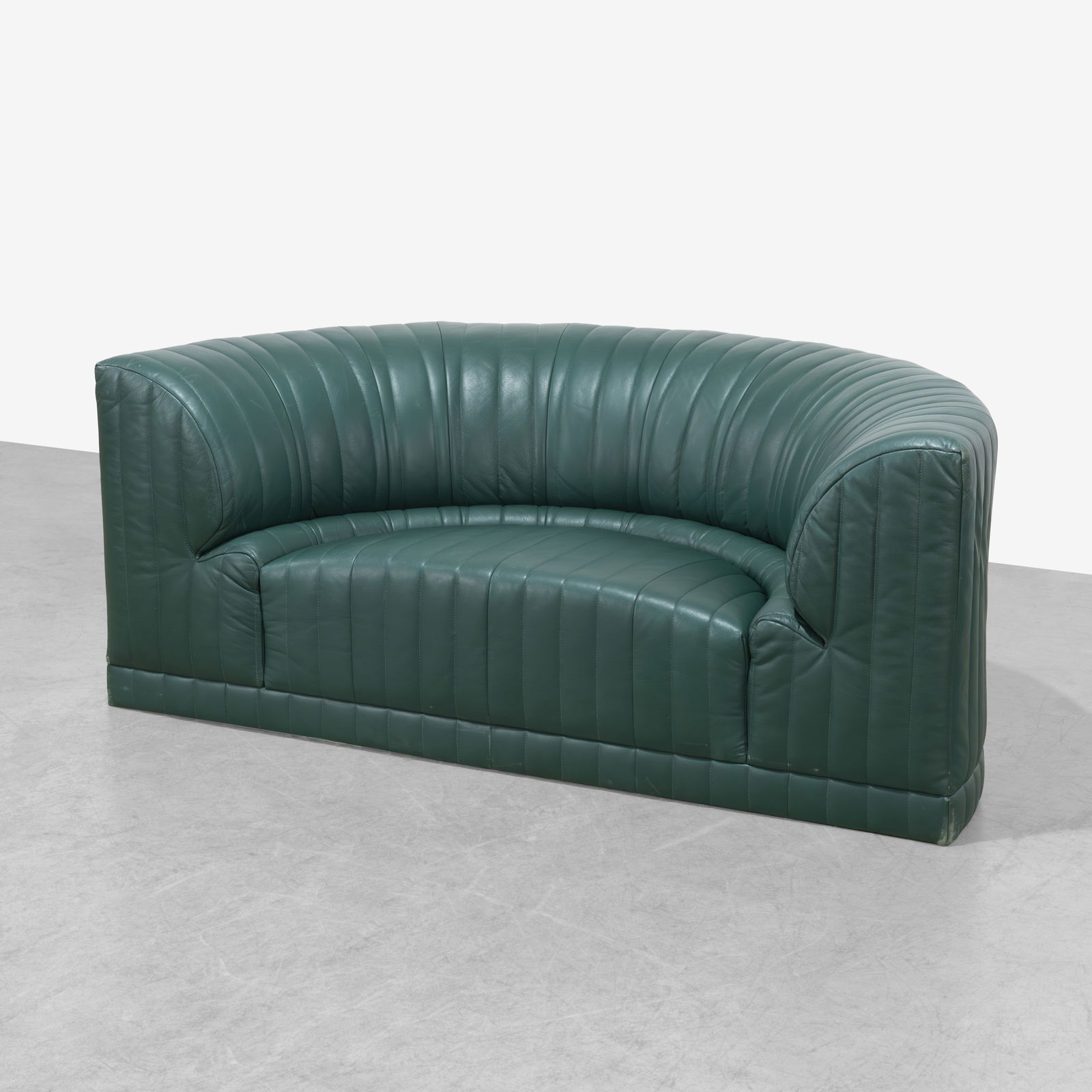 Roche Bobois - Channeled Leather Loveseat (1 of 10)