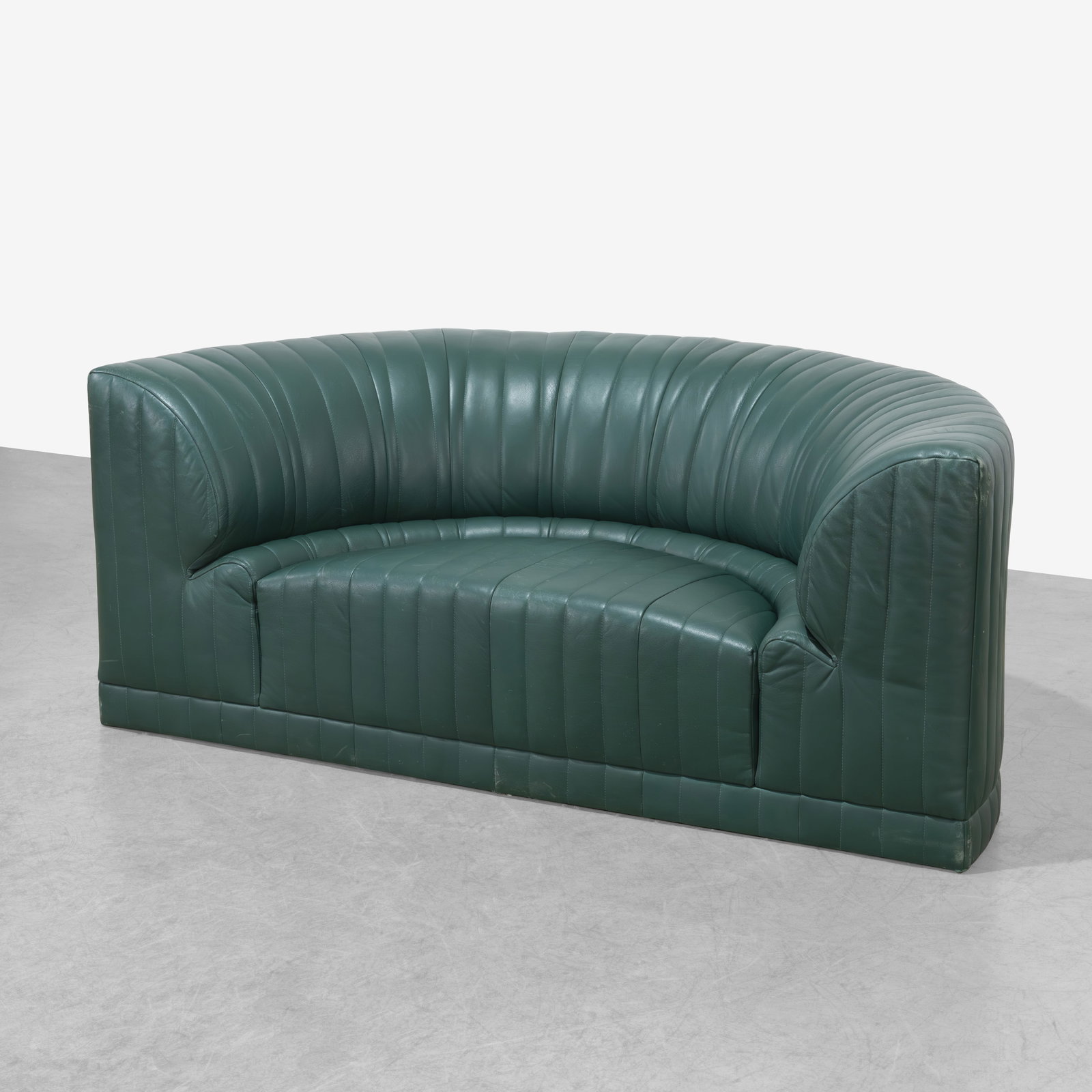 Roche Bobois - Channeled Leather Loveseat (1 of 12)