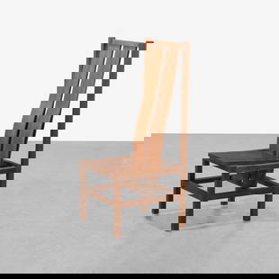 Thomas Moser - Washington Square Chair: A cherry wood 'Washington Square' chair by Thomas Moser. Signed and dated on underside of seat, '1992'. All measurements are in inches. Height x Width x Depth