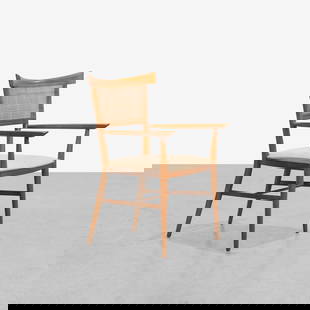 Paul McCobb - Arm Chair: A vintage Paul McCobb Planner Group arm chair with cane back. All measurements are in inches. Height x Width x Depth