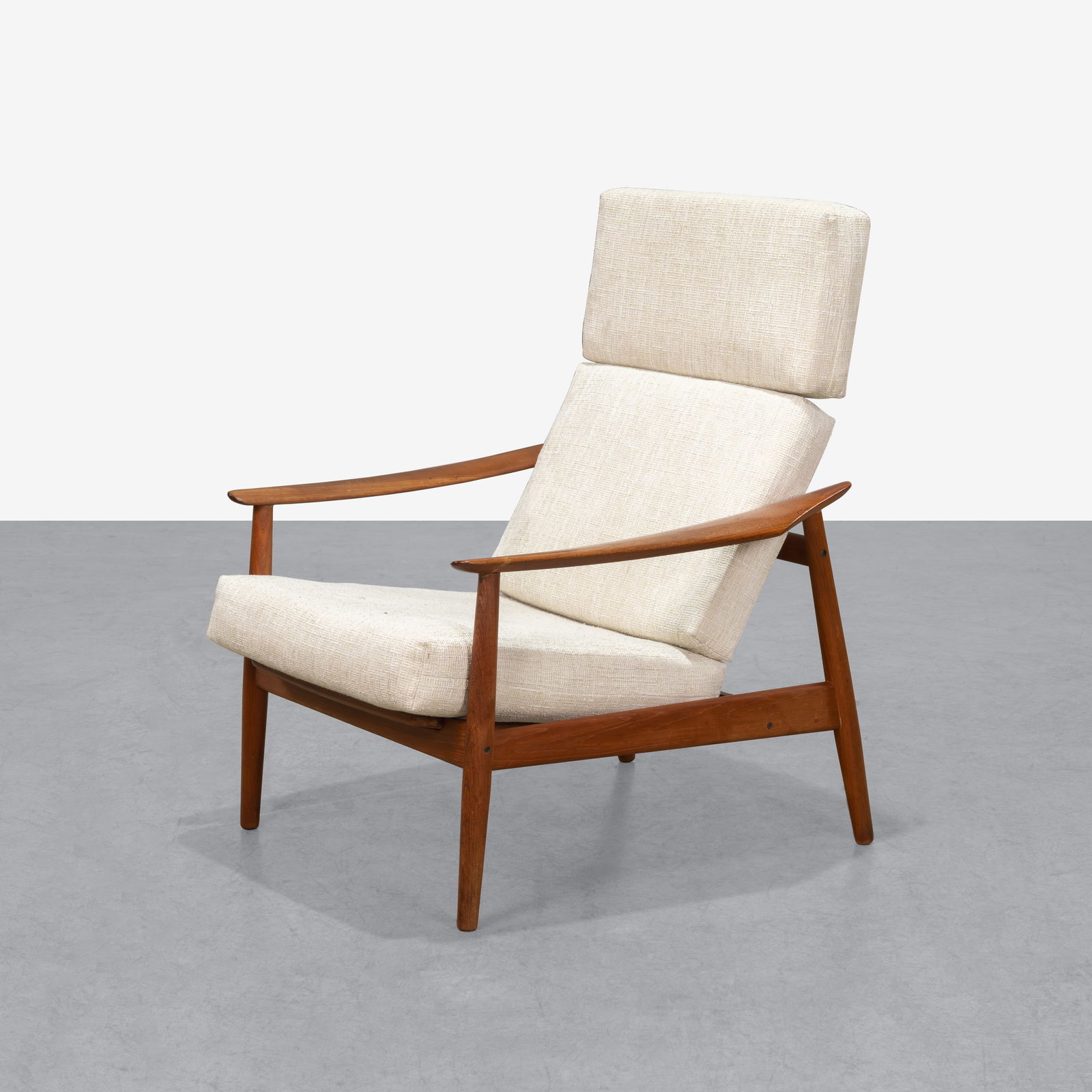 Arne Vodder - Lounge Chair: A teak lounge chair by Arne Vodder for France and Sons. All measurements are in inches. Height x Width x Depth