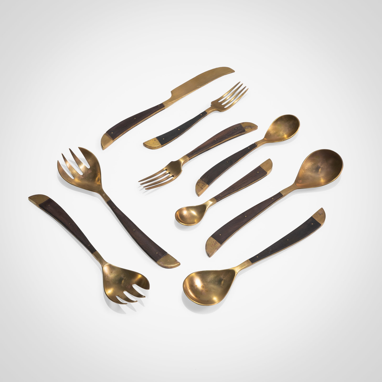 Brass & Rosewood Flatware Set (1 of 5)
