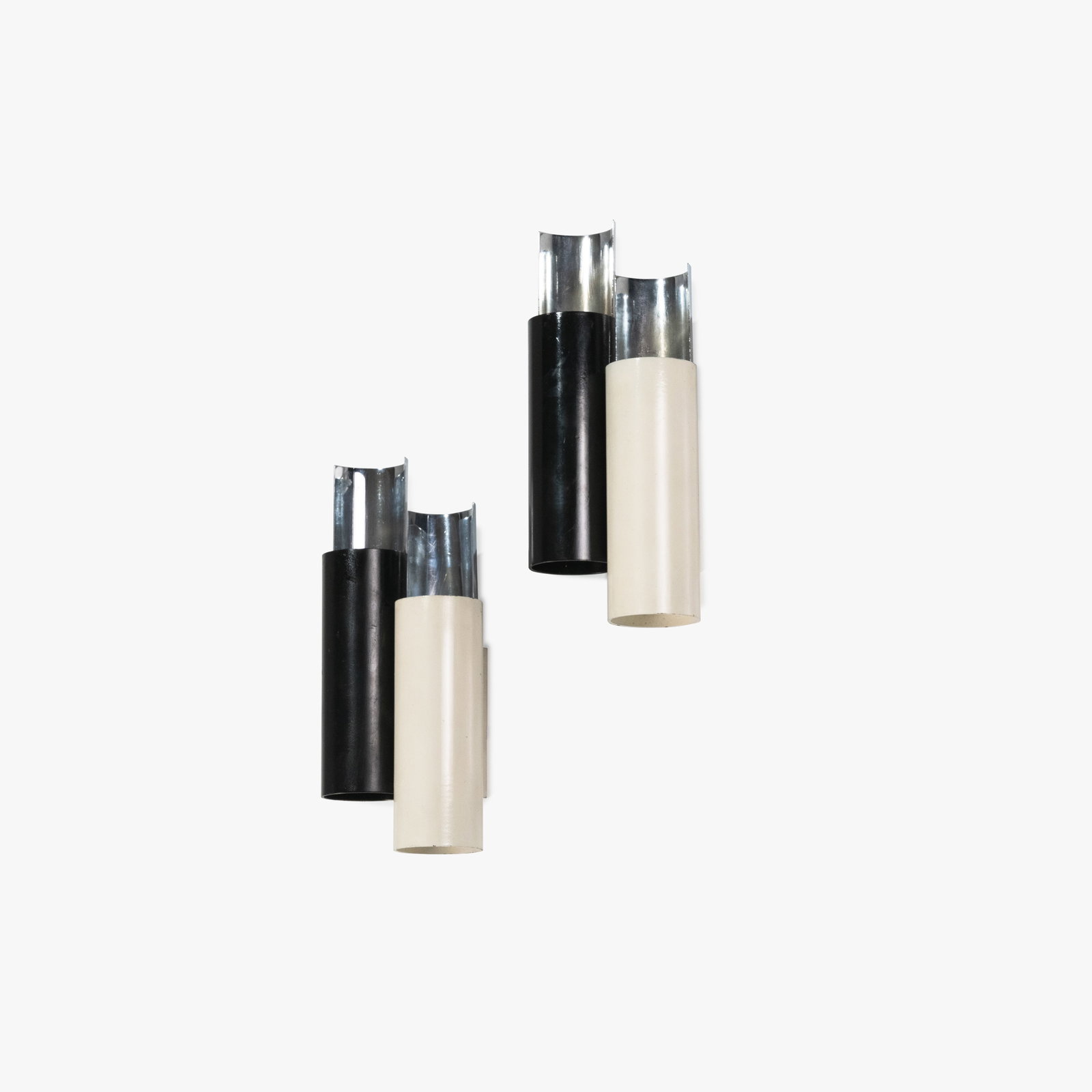 Stilnovo - Tube Sconces: A pair of tubular sconces by Stilnovo. All measurements are in inches. Height x Width x Depth