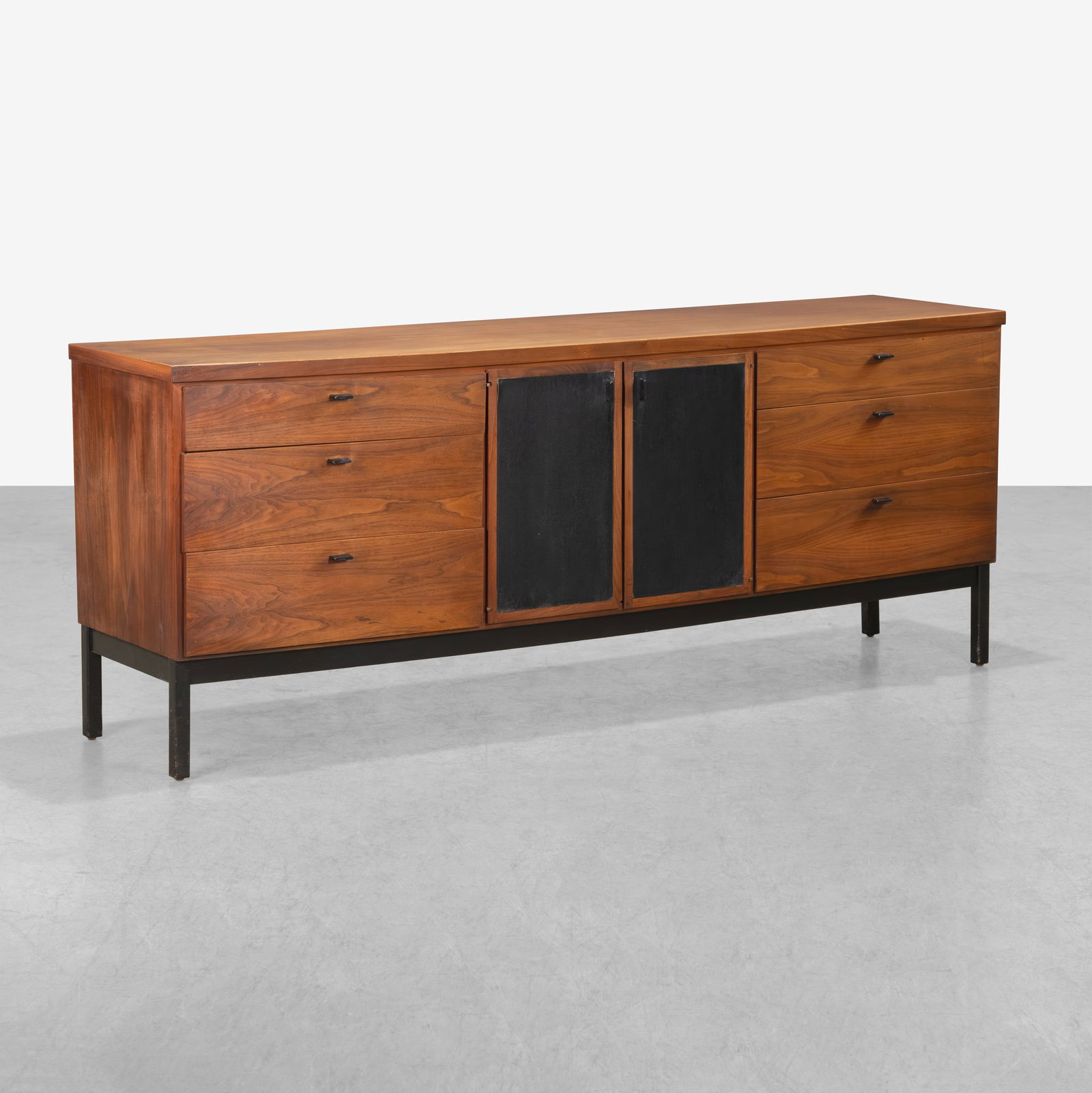 Jack Cartwright - Credenza: A walnut credenza by Jack Cartwright. All measurements are in inches. Height x Width x Depth