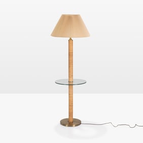 Rattan Floor Lamp Table