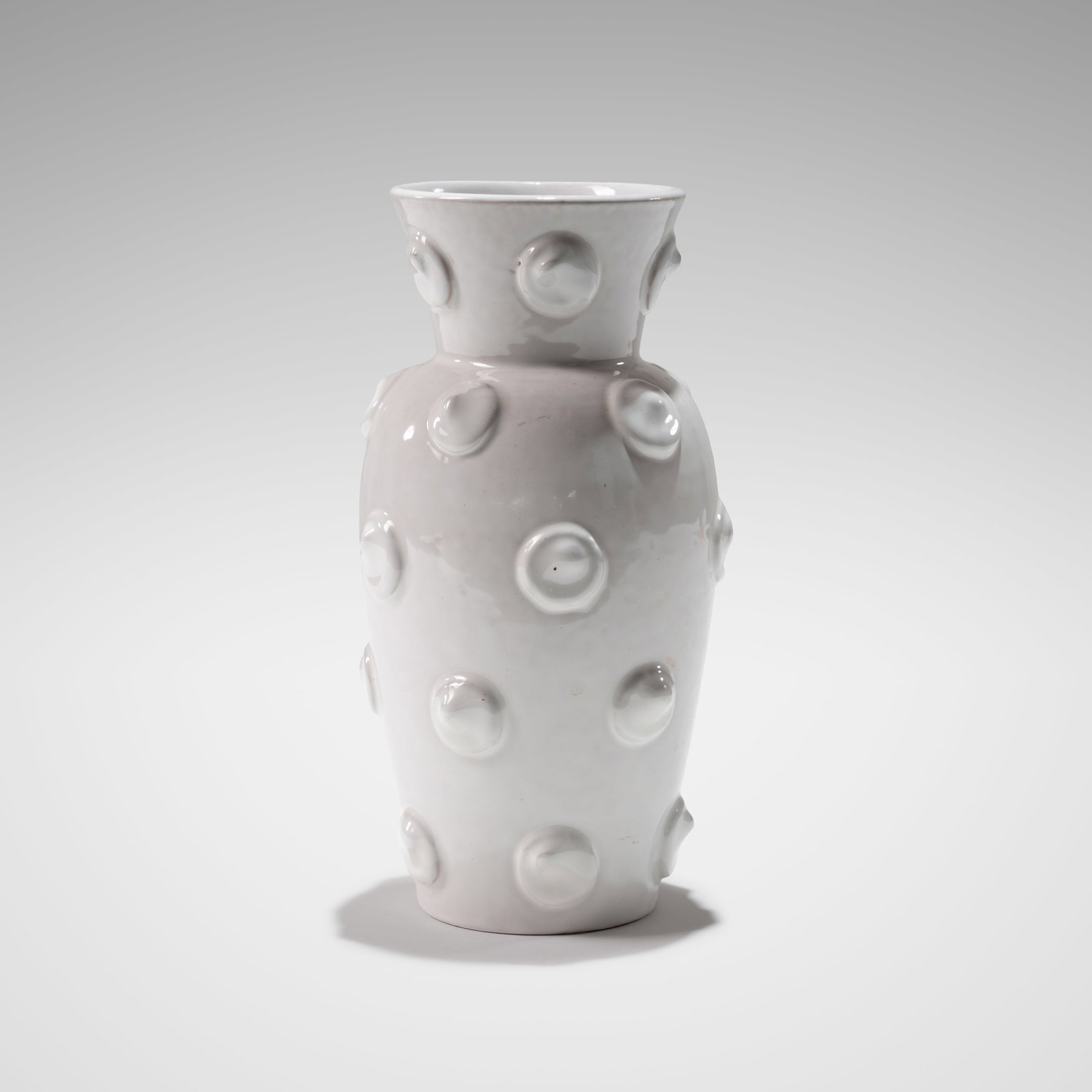 Pottery Vase: A glazed terracotta vase. Unsigned. All measurements are in inches. Height x Width x Depth