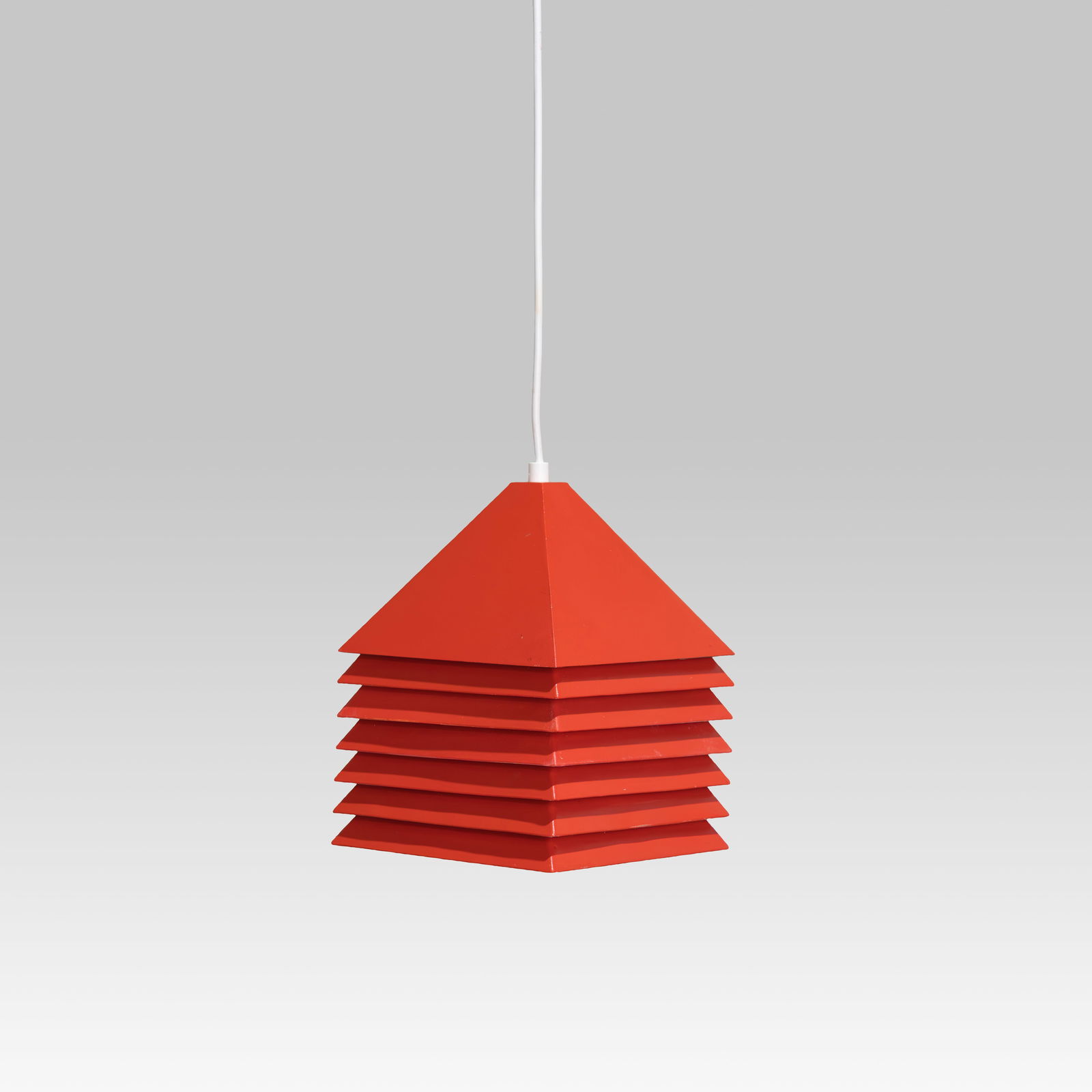Hans-Agne Jakobsson - Pendant Lamp: A vintage red pendant fixture by Hans-Agne Jakobsson. Dimensions exclude drop. All measurements are in inches. Height x Width x Depth