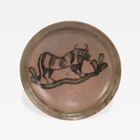 Folk Art Bull Plate