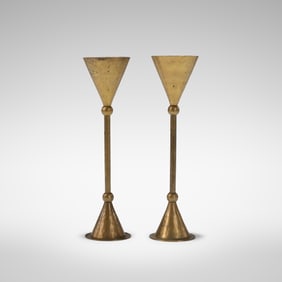 Hammered Brass Candlesticks