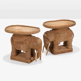 Wicker Elephant Tables