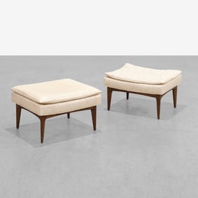 Vintage Walnut Ottomans