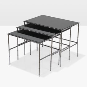 Faux Bamboo Nesting Tables