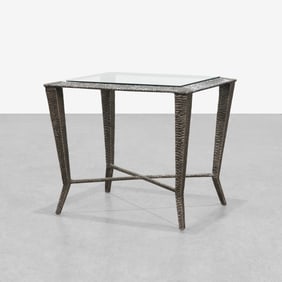 Aluminum & Glass End Table