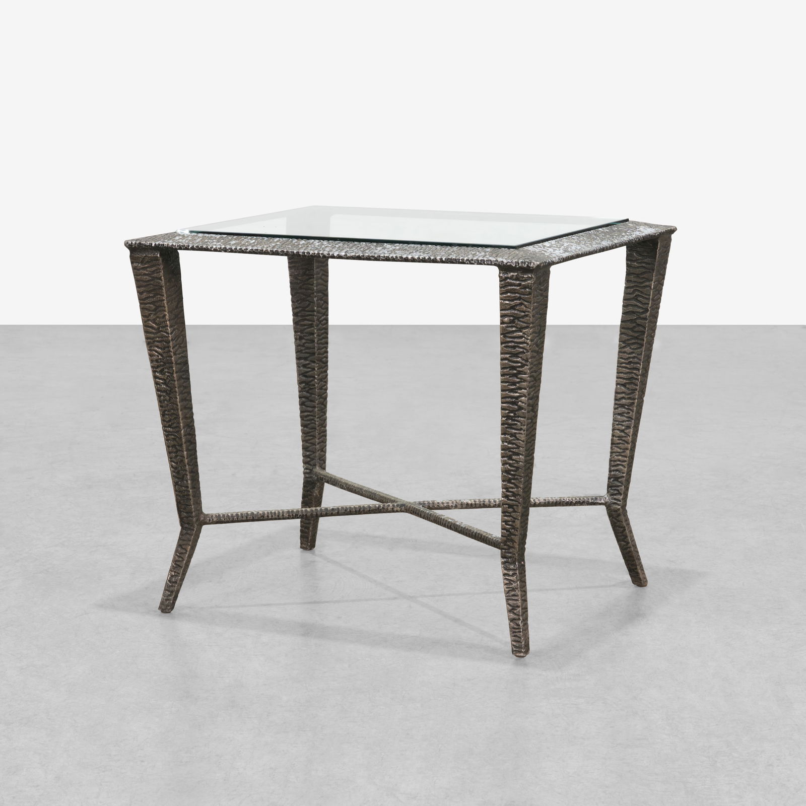 Aluminum & Glass End Table (1 of 6)