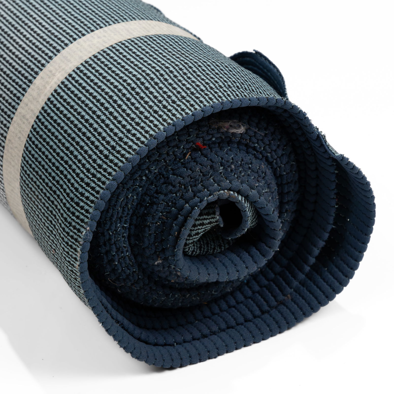 Knoll - Closeknit - Indigo - Upholstery Fabric: A partial roll of Closeknit 'Indigo' upholstery fabric by Knoll. Approximately 10 yards of fabric. All measurements are in inches. Height x Width x Depth