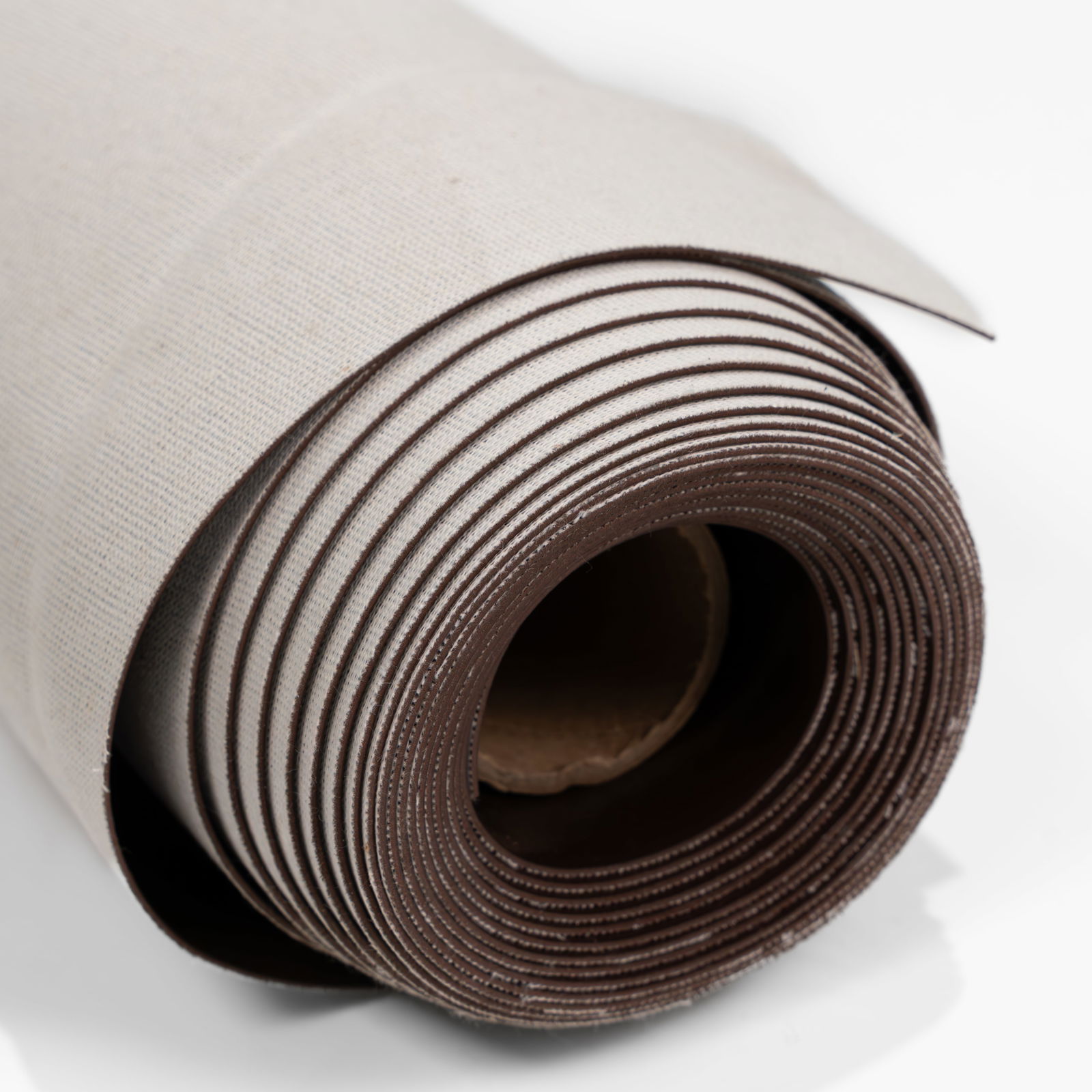 Naugahyde - English Pub - Vinyl Upholstery Fabric: A partial roll of English Pub 'Sable Brown' vinyl upholstery fabric. Approximately 5 yards of fabric. All measurements are in inches. Height x Width x Depth
