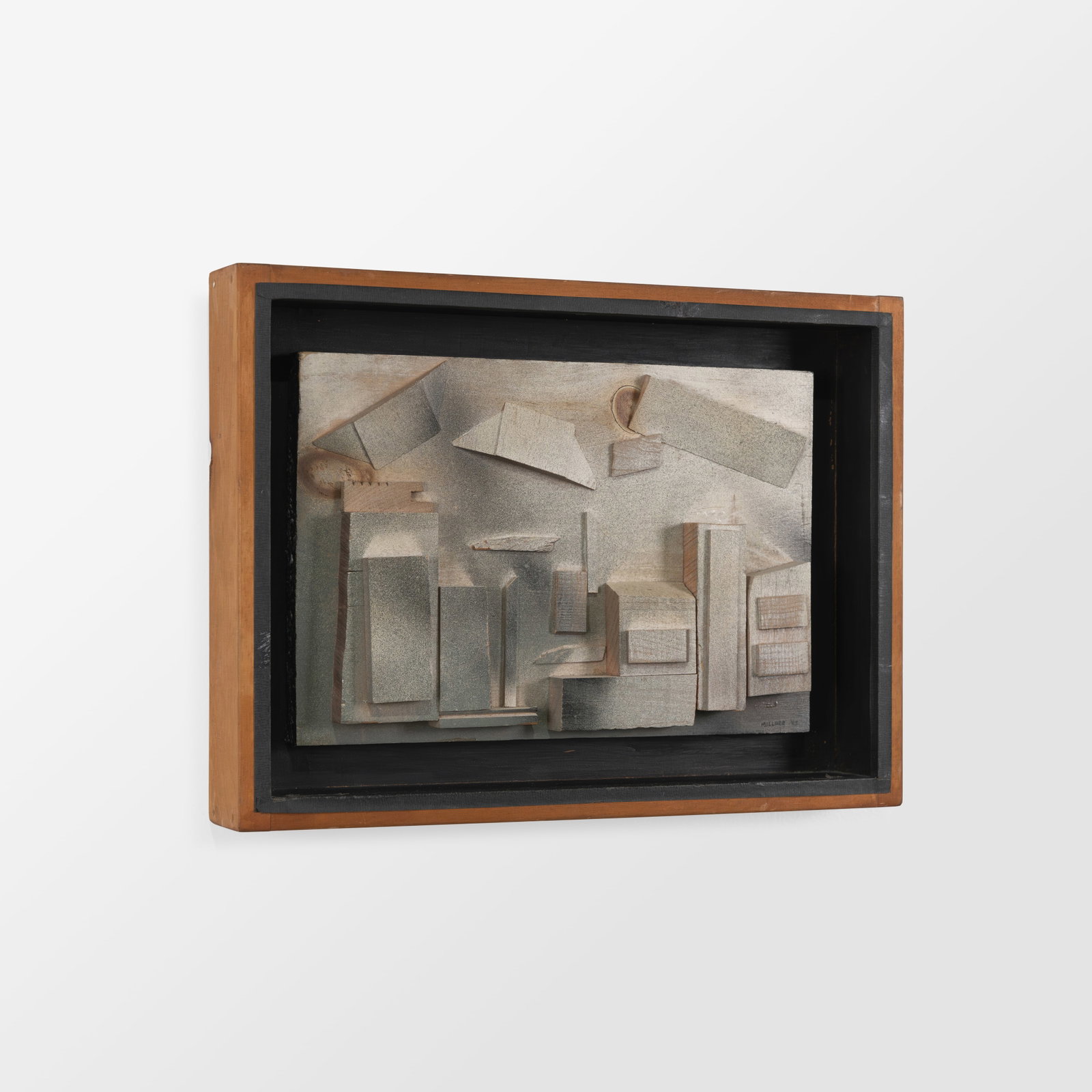 Mixed Media Sculpture: A vintage sculpture by Jo Millner, dated 1965 and titled 'Misty Moisty Mornings.'