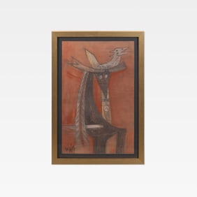 Wilfredo Lam (Attr.) - Abstract Pastel Drawing