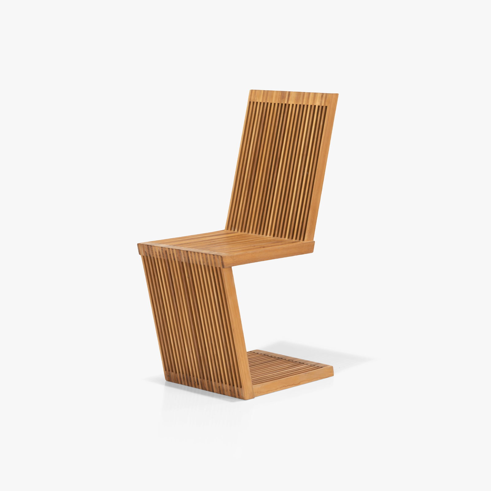 Alwy Visschedyk - Slat Chair: A cantilevered slat chair by Alwy Visschedyk. All measurements are in inches. Height x Width x Depth