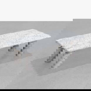 Angelo Mangiarotti - Coffee Table: An Italian marble coffee table by Angelo Mangiarotti. All measurements are in inches. Height x Width x Depth
