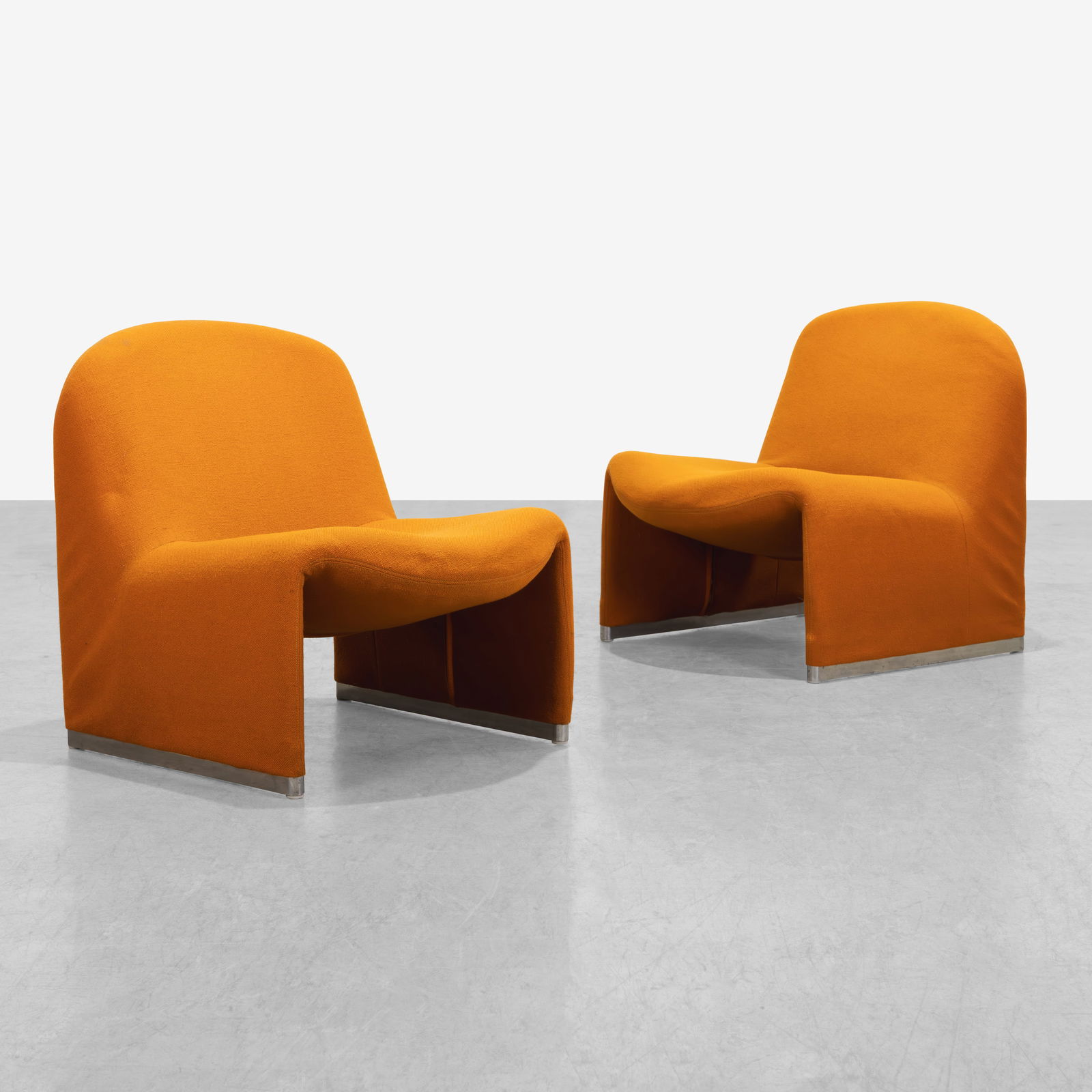 Giancarlo Piretti - Alky Chairs: A pair of vintage 'Alky' chairs by Giancarlo Piretti. All measurements are in inches. Height x Width x Depth