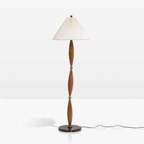 Decorative Marble & Wood Floor Lamp