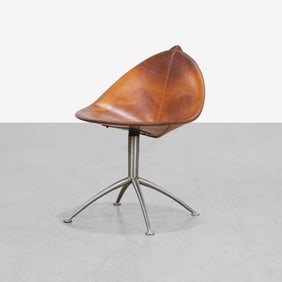 Italian Leather Swivel Chair