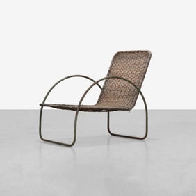 Modernist Wicker Lounge Chair