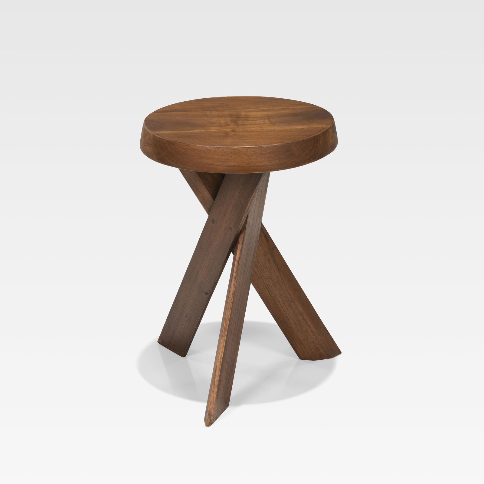 Pierre Chapo (After) - Stool: A French elm stool in the manner of Pierre Chapo. All measurements are in inches. Height x Width x Depth