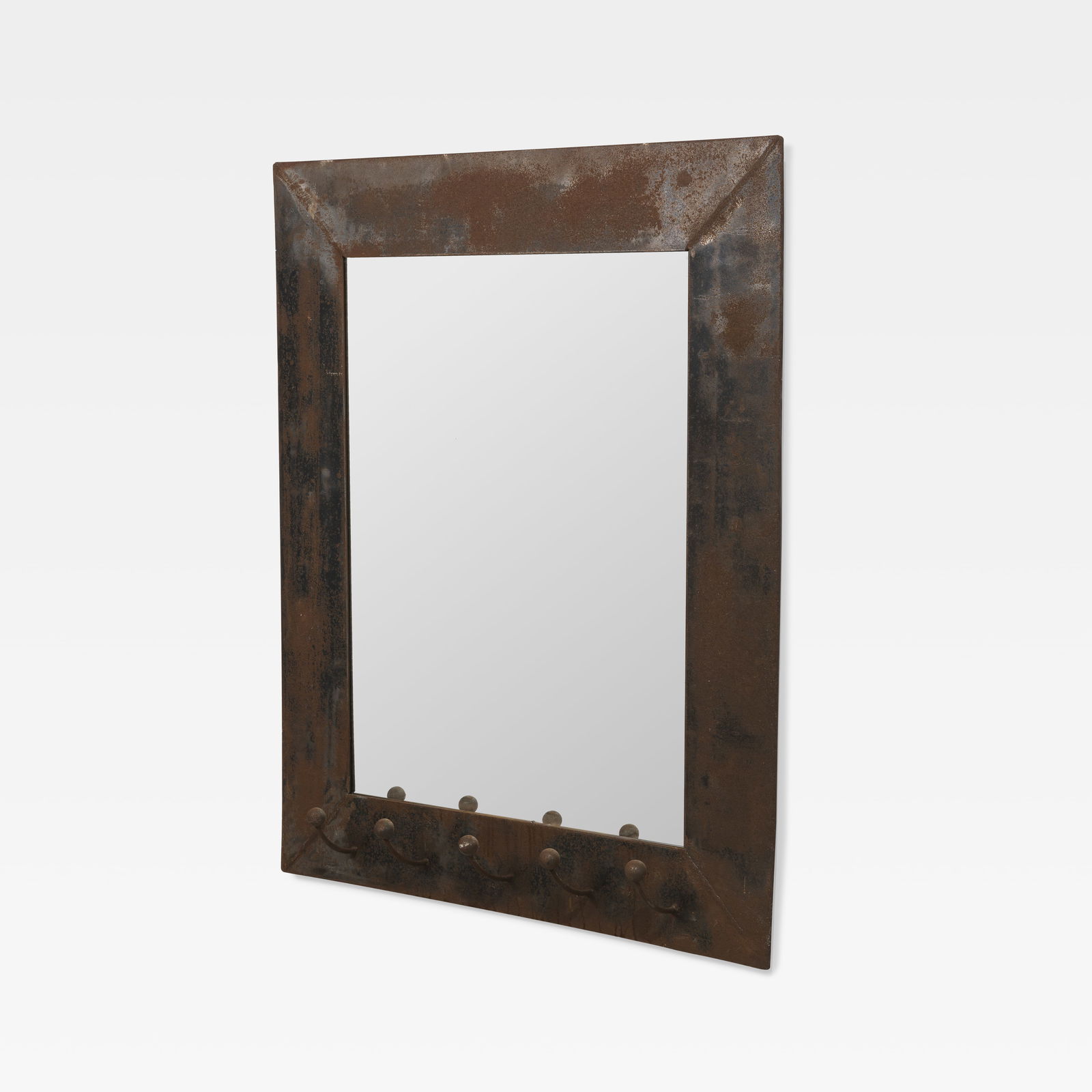 Industrial Steel Coat Rack Mirror (1 of 5)