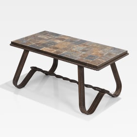 French Slate & Iron Table