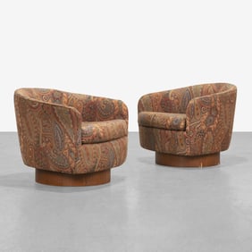Milo Baughman - Tilt & Swivel Club Chairs