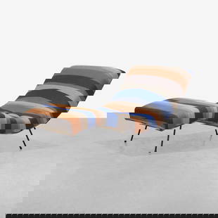 Adrian Pearsall (Attr.) - Wave Chaise: A vintage wave chaise with iron frame, attributed to Adrian Pearsall. All measurements are in inches. Height x Width x Depth