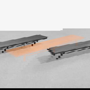 Milo Baughman - Walnut Bench: A vintage walnut bench by Milo Baughman for Thayer Coggin. All measurements are in inches. Height x Width x Depth