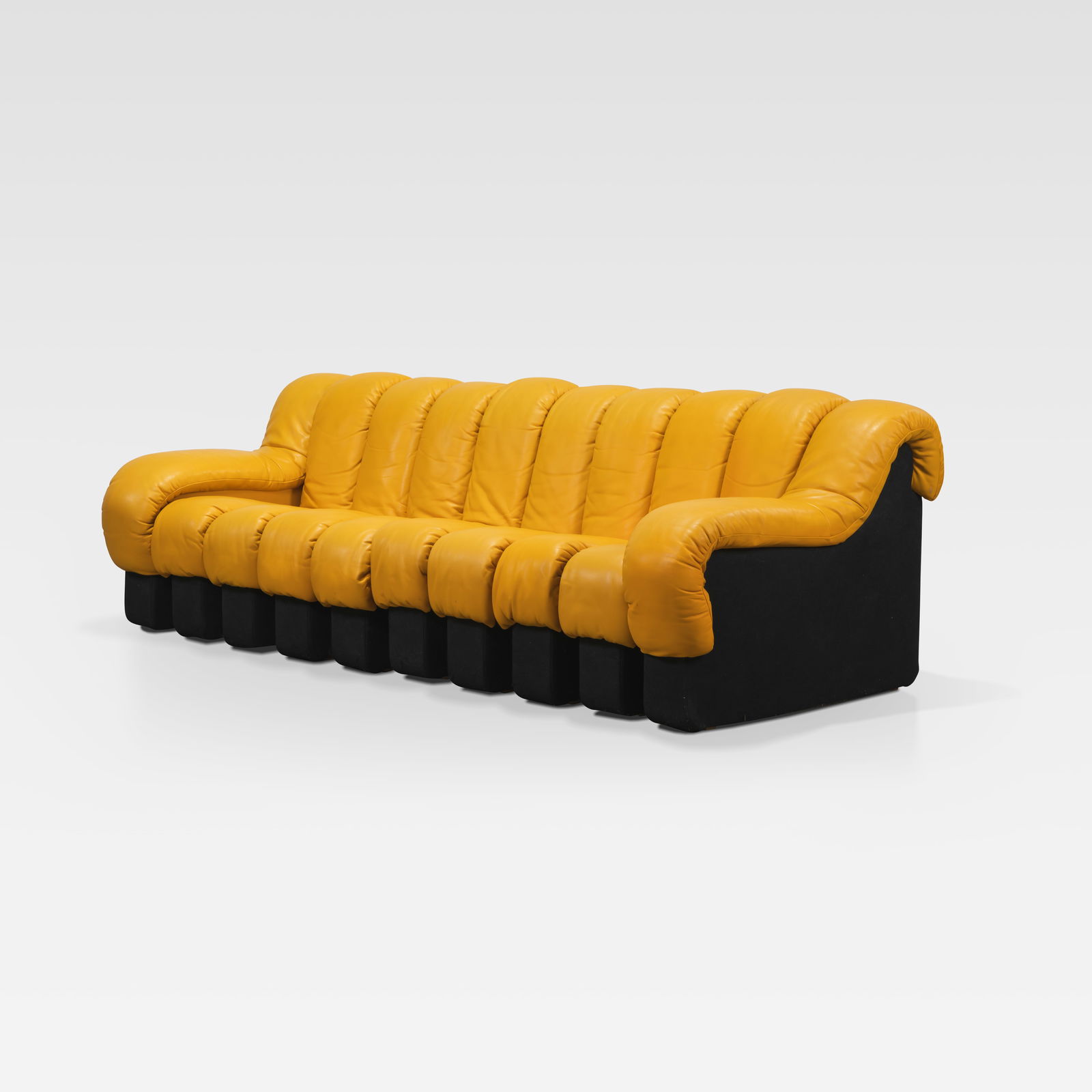 De Sede - DS600 Sofa: A10-piece 'Non-Stop' sofa, Model DS-600, by Ueli Berger, Eleonore Peduzzi Riva, Heinz Ulrich, and Klaus Vogt for De Sede, Switzerland. All measurements are Height x Width x Depth. September 26th Fire