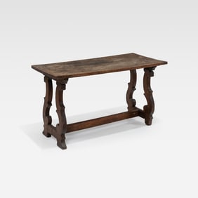 Antique Walnut Trestle Table