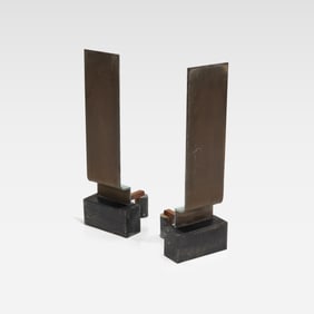 Art Deco Bronze Andirons