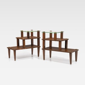 Art Deco Stepped End Tables